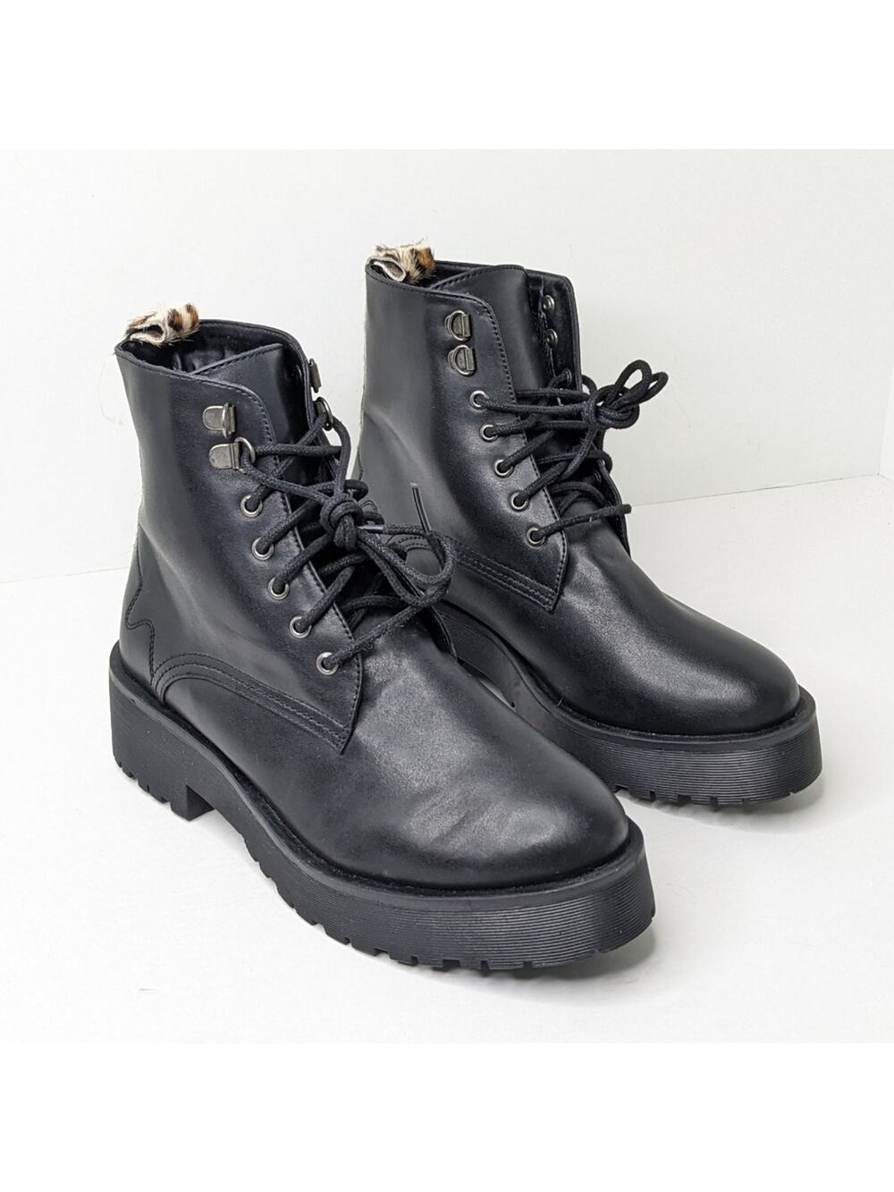 Secret Celebrity Lace-Up Platform Boots, Black, Women's 8